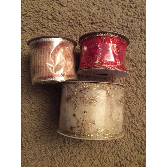 3 New Spools of Decorative Ribbon B19 - Picture 1 of 6